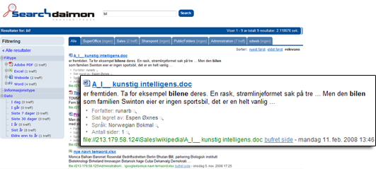Click to view Searchdaimon ES 2.3 screenshot